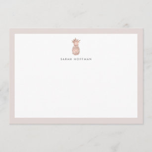 Rose Gold Pineapple | Personalized Stationery Card