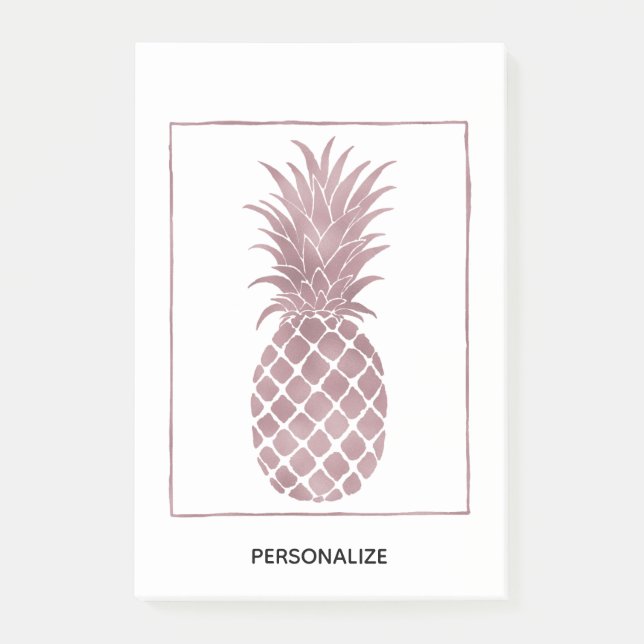 Rose Gold Pineapple Post-it Notes (Front)