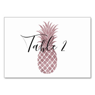 Rose Gold Pineapple Table Number
