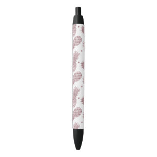 Rose Gold Pineapples Black Ink Pen