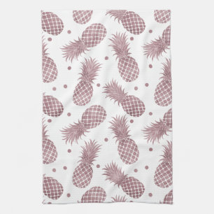 Rose Gold Pineapples Tea Towel