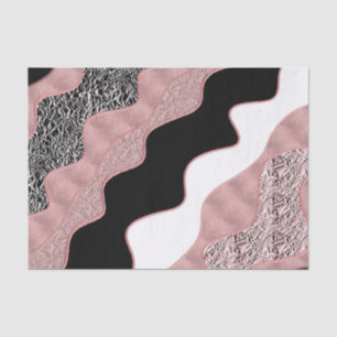Rose Gold Pink Abstract Wave Modern Glam Trendy Tissue Paper