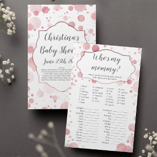 Rose Gold Pink "Animal name" baby girl shower game