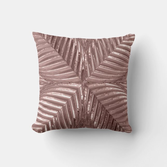 Rose Gold Pink Art Deco Metallic Elegant Glass 20s Cushion (Front)