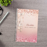 Rose gold pink ballerina monogram 2025 planner<br><div class="desc">A rose gold background. A rose gold and pink gradient background. Decorated with rose gold, pink confetti and ballerina, ballet pointe shoes. Personalise and add a name, monogram letter and a text, year on the front. The name is written a modern dark rose gold coloured hand lettered script. For planning...</div>