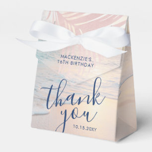 Rose Gold Pink Beach Birthday Elegant Favour Box