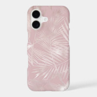 Rose Gold Pink Botanical Tropical Palm Tree Leaves
