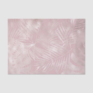 Rose Gold Pink Botanical Tropical Palm Tree Leaves Tissue Paper