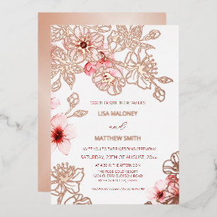 Rose Gold Pink Cherry Blossom   Photo Wedding