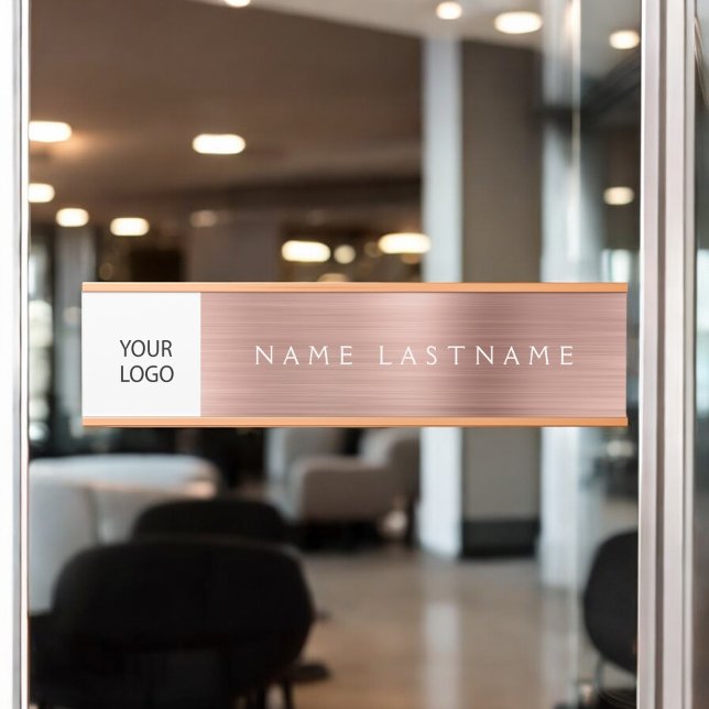 Rose Gold Pink Custom Logo Executive Professional Door Sign (Creator Uploaded)