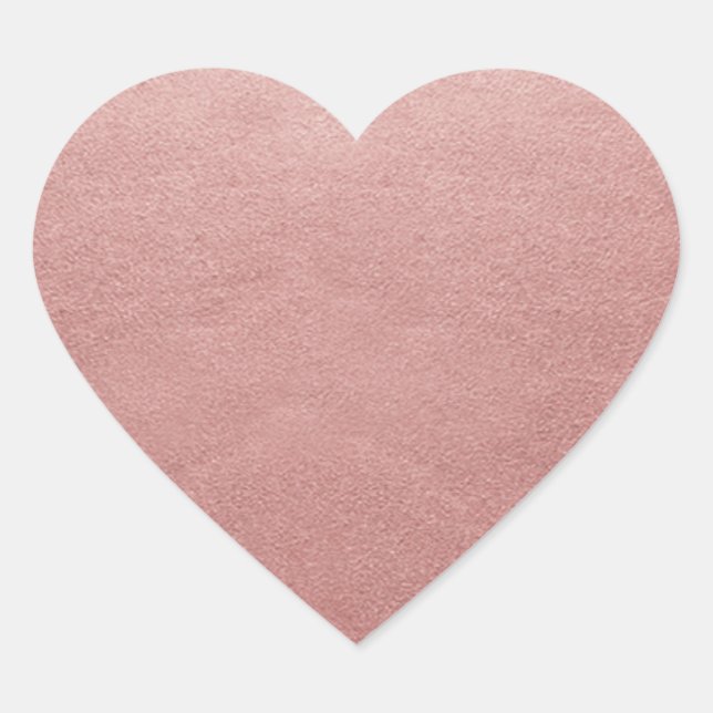 Rose Gold Pink Faux Foil Add Your Text or Logo Heart Sticker (Front)