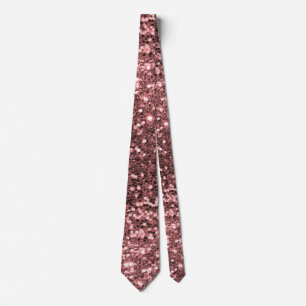 Rose Gold Pink Faux Glitter Sparkle Pattern Tie