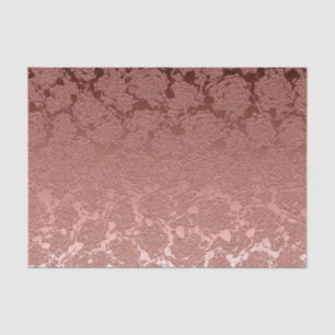 Rose Gold Pink Floral Succulent Pattern Metallic Tissue Paper