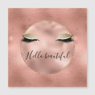 Rose Gold Pink Glam Glitzy Black Eyelashes