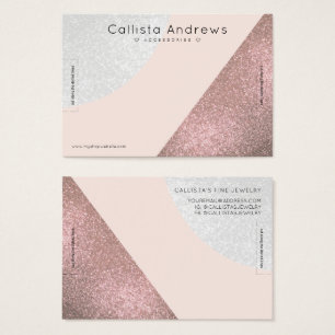 Rose Gold Pink Glitter Geo Heart Bracelet Display