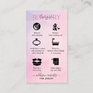 Rose Gold Pink Glitter Jewellery Care Business Business Card