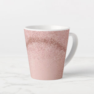 Rose Gold Pink Glitter Latte Mug
