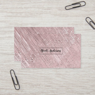 Rose Gold Pink Glitter Sparkle Glam Modern Chic Business Card