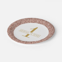 Rose Gold Pink Glitter Sparkle Monogram Birthday