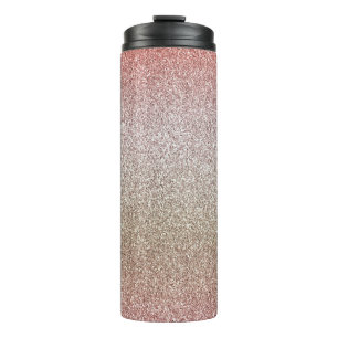 Rose Gold Pink Glitter Thermal Tumbler