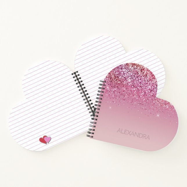 Rose Gold Pink Gold Glitter Sparkle Notebook (Inside)