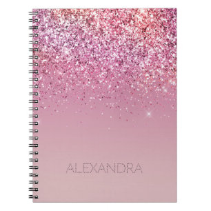 Rose Gold Pink Gold Glitter Sparkle Notebook