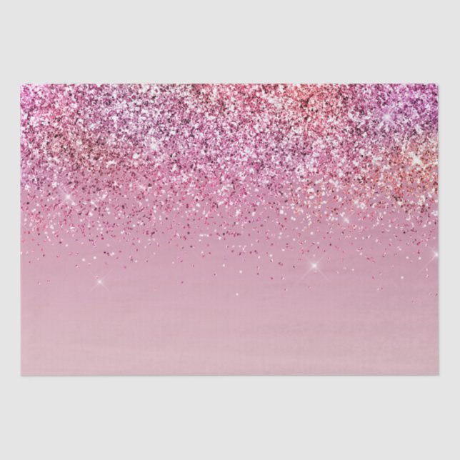 Rose Gold Pink Gold Glitter Sparkle Tissue Paper (Front)