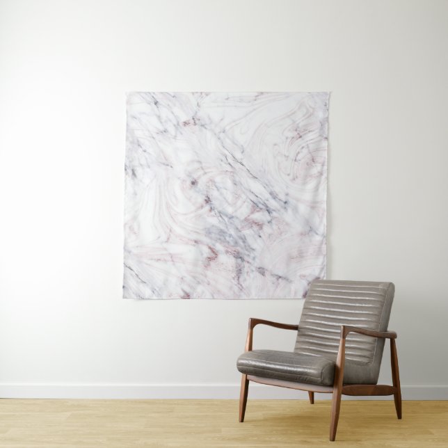 Rose Gold Pink Grey Marble Swirl Glitter Backdrop Tapestry (In Situ)