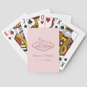 Rose Gold Pink Las Vegas Wedding Playing Cards