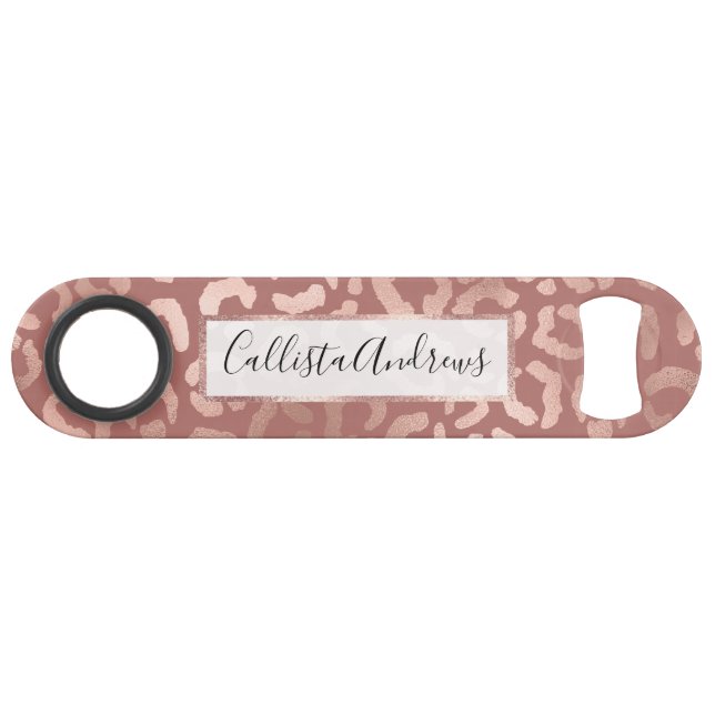 Rose Gold Pink Leopard Cheetah Animal Print (Front (Horizontal))