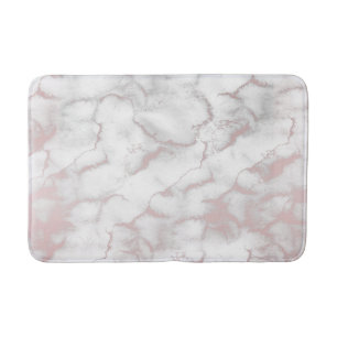 Rose Gold Pink Marble Modern Chic Trendy Bath Mat