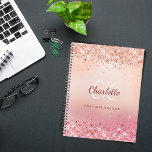 Rose gold pink monogram 2025 planner<br><div class="desc">A rose gold,  pink gradient background with confetti. Personalise and add your monogram initials,  first name and full name.</div>