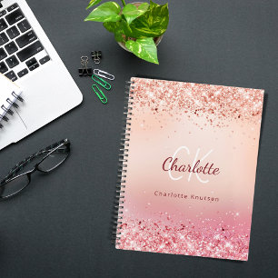 Rose gold pink monogram 2026 planner