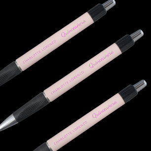 Rose gold pink name Quinceanera