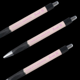 Rose gold pink name Sweet 16