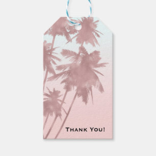 Rose Gold Pink Palms Beach Ombre Palm Trees Party Gift Tags