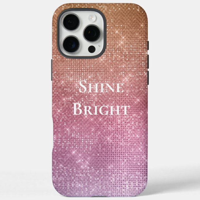 Rose Gold Pink Purple Sparkle Case-Mate iPhone Case (Back)