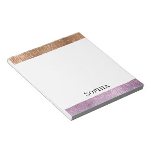 Rose Gold Pink Purple Sparkle Notepad