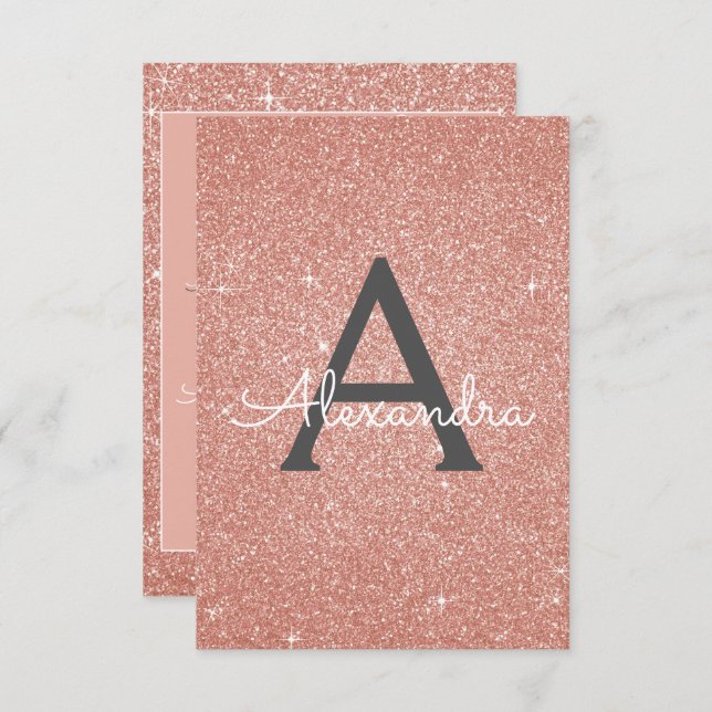 Rose Gold Pink Sparkle Glitter 50th Birthday Party Invitation (Front/Back)