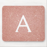 Rose Gold - Pink Sparkle Glitter Monogram Name Mouse Pad<br><div class="desc">Blush Pink - Rose Gold Sparkle Glitter Monogram Name Monogram Mousepad. This Mousepad can be customised to include your first name.</div>