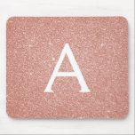 Rose Gold - Pink Sparkle Glitter Monogram Name Mouse Pad<br><div class="desc">Blush Pink - Rose Gold Sparkle Glitter Monogram Name Monogram Mousepad. This Mousepad can be customised to include your first name.</div>