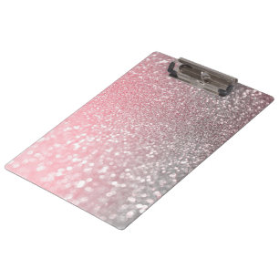 Rose Gold Pink Sparkle Luxury Trendy Glitter Clipboard