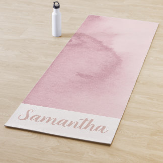 Rose Gold Pink Tie Dye Custom Name Yoga Mat