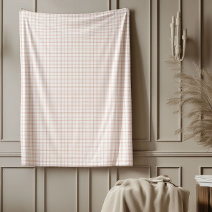 Rose Gold Plaid Blanket for Glamourous Interiors