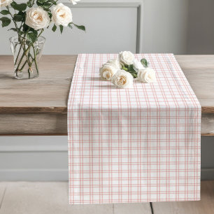 Rose Gold Plaid Runner for Elegant Table Decor