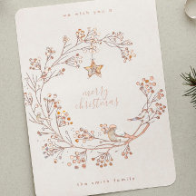 Rose Gold Pressed Wreath Merry Christmas