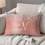 Rose Gold Pretty Girly Silver Glitter Sparkly Decorative Cushion<br><div class="desc">Easily personalise this trendy chic accent pillow design featuring pretty silver sparkling glitter on a rose gold brushed metallic background.</div>