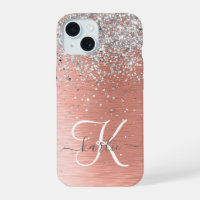 Rose Gold Pretty Girly Silver Glitter Sparkly