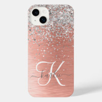 Rose Gold Pretty Girly Silver Glitter Sparkly