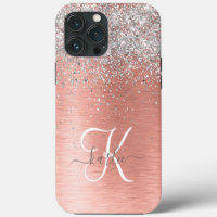 Rose Gold Pretty Girly Silver Glitter Sparkly